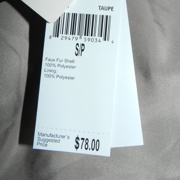 Industry Republic clothing Faux fur hooded Vest Taupe S/P - Picture 15 of 15